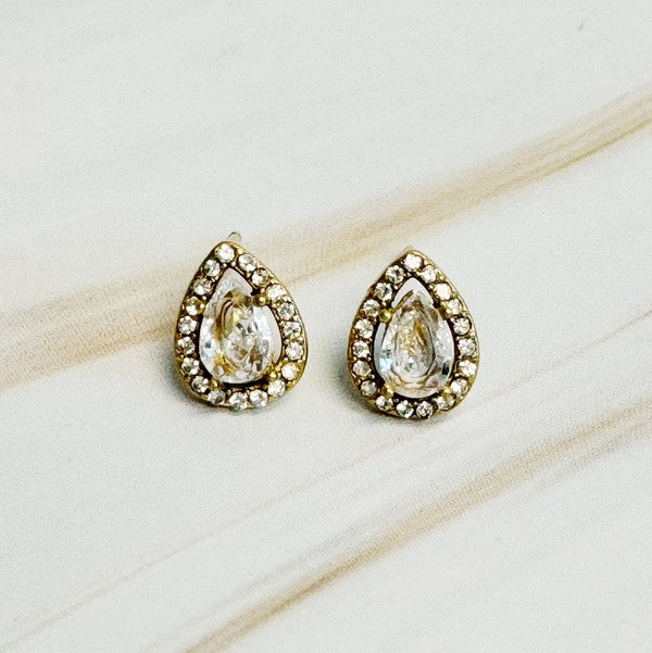 Ideal Cut Crusted Stud Earrings - 1985 the VAULT Boutique