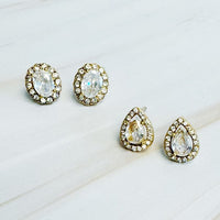 Ideal Cut Crusted Stud Earrings - 1985 the VAULT Boutique