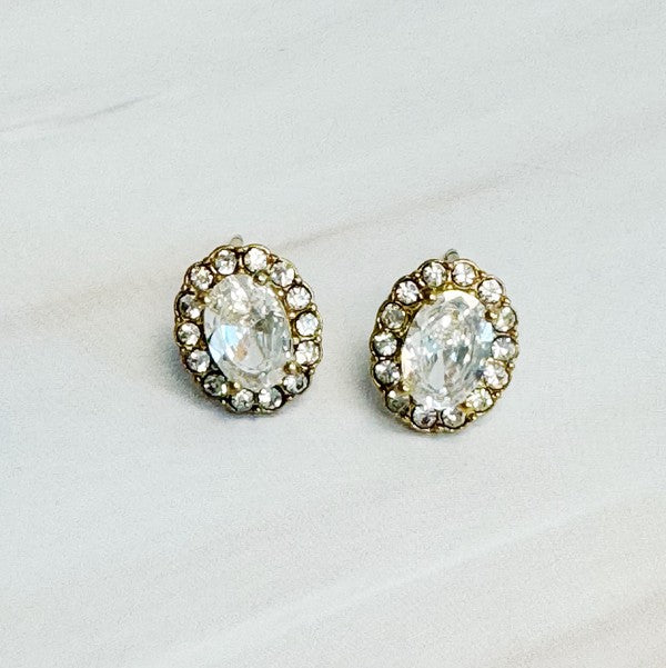 Ideal Cut Crusted Stud Earrings - 1985 the VAULT Boutique