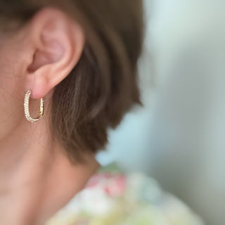 Shine Covered Oval Hoop Earrings - 1985 the VAULT Boutique