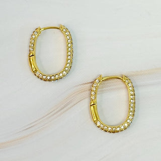 Shine Covered Oval Hoop Earrings - 1985 the VAULT Boutique