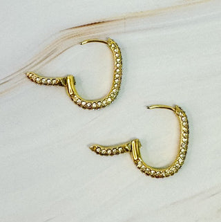 Shine Covered Oval Hoop Earrings - 1985 the VAULT Boutique