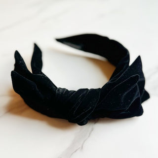 Structured Velvet Bow Headband - 1985 the VAULT Boutique