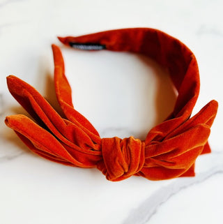 Structured Velvet Bow Headband - 1985 the VAULT Boutique