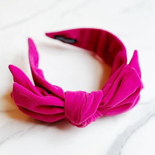 Structured Velvet Bow Headband - 1985 the VAULT Boutique