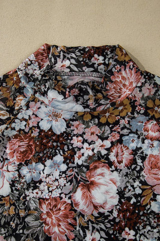 SPRING Floral Mesh High Neck Sheath Blouse - 1985 the VAULT Boutique