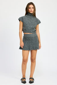 PLEATED MINI FRINGE SKIRT - 1985 the VAULT Boutique