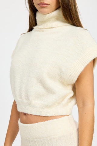 TURTLE NECK CAP SLEEVE TOP - 1985 the VAULT Boutique