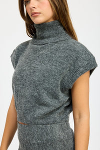 TURTLE NECK CAP SLEEVE TOP - 1985 the VAULT Boutique