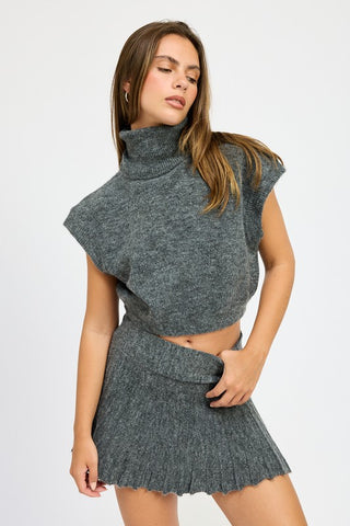 TURTLE NECK CAP SLEEVE TOP - 1985 the VAULT Boutique