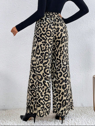 Printed Elastic Waist Wide Leg Pants - 1985 the VAULT Boutique