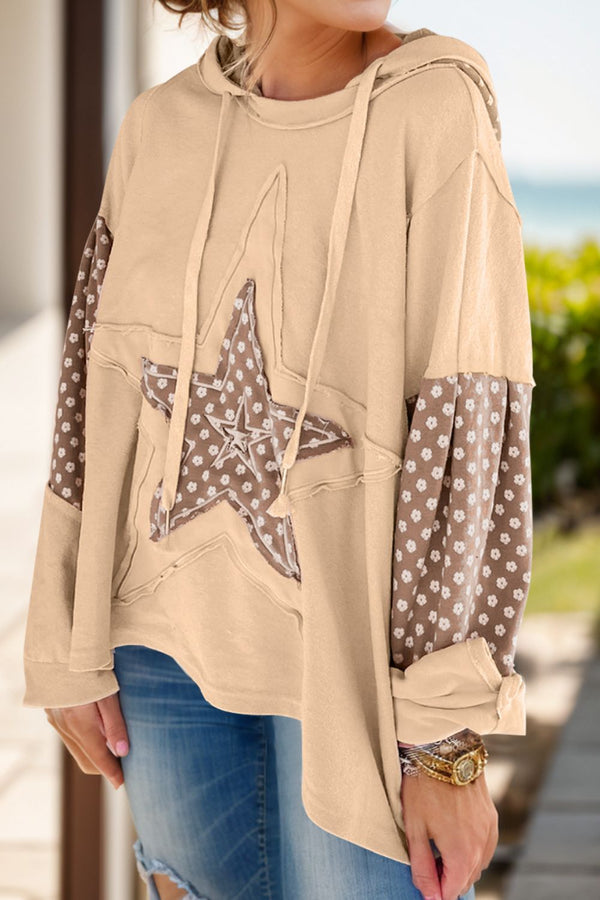 Drawstring Star Long Sleeve Hoodie - 1985 the VAULT Boutique