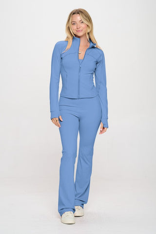 2 Piece Set Matching Flare jumpsuit Active Jacket - 1985 the VAULT Boutique