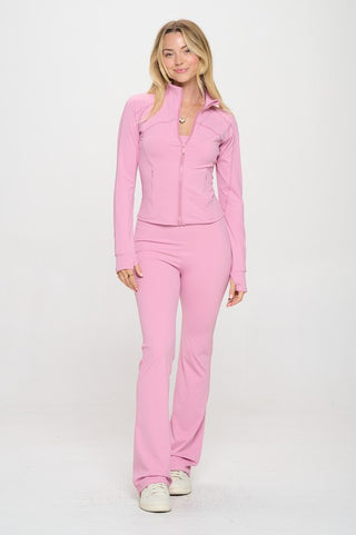 2 Piece Set Matching Flare jumpsuit Active Jacket - 1985 the VAULT Boutique