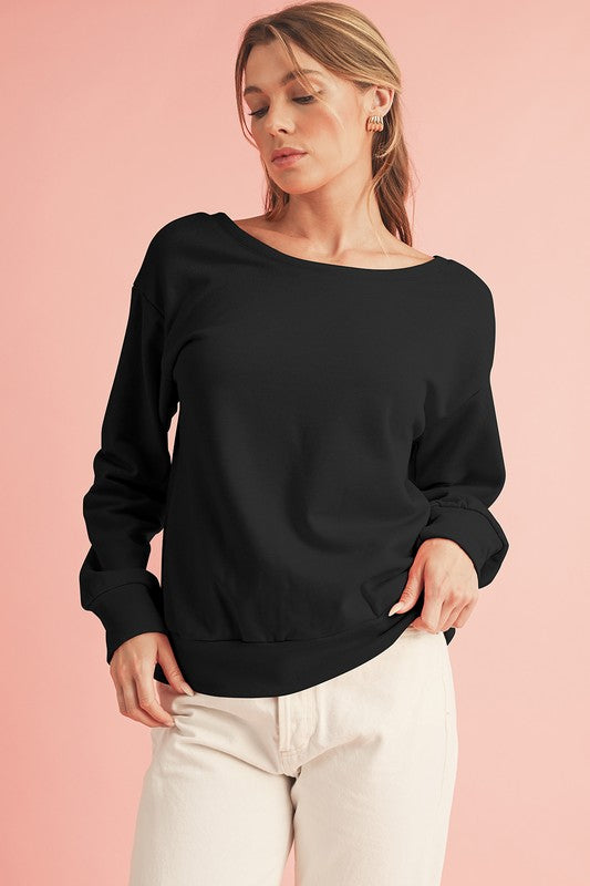 Chestnut Bowknot Dewback Round Neck Sweatshirt - 1985 the VAULT Boutique