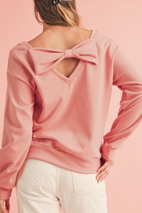 Chestnut Bowknot Dewback Round Neck Sweatshirt - 1985 the VAULT Boutique