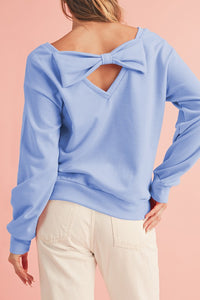 Chestnut Bowknot Dewback Round Neck Sweatshirt - 1985 the VAULT Boutique