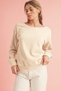 Chestnut Bowknot Dewback Round Neck Sweatshirt - 1985 the VAULT Boutique