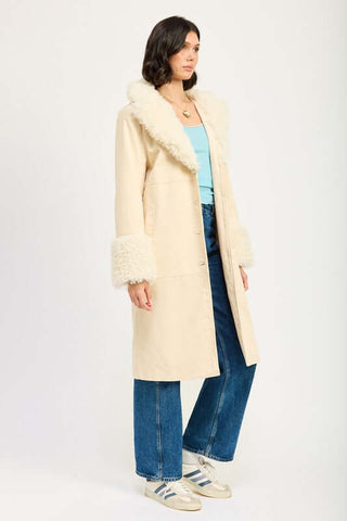 FAUX FUR MID TRENCH COAT - 1985 the VAULT Boutique