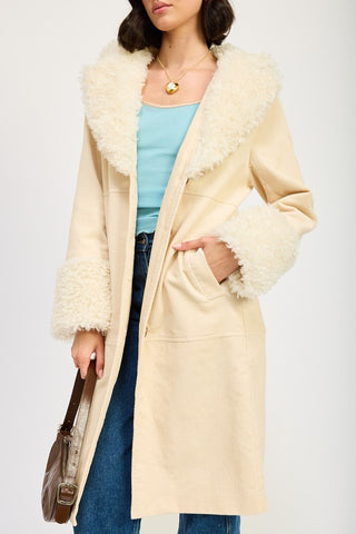 FAUX FUR MID TRENCH COAT - 1985 the VAULT Boutique