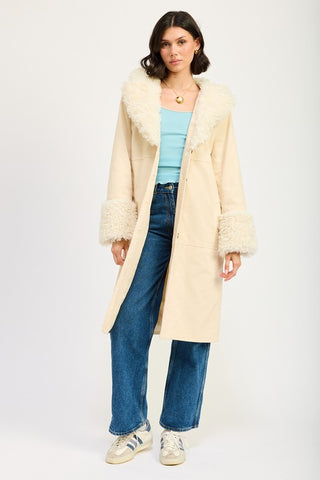 FAUX FUR MID TRENCH COAT - 1985 the VAULT Boutique