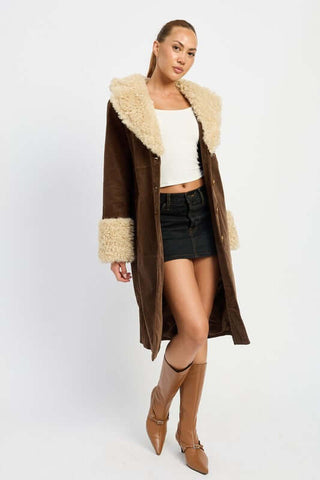 FAUX FUR MID TRENCH COAT - 1985 the VAULT Boutique