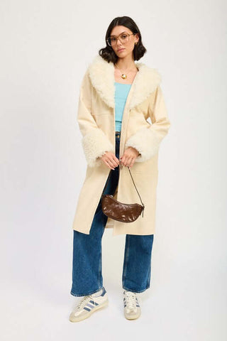 FAUX FUR MID TRENCH COAT - 1985 the VAULT Boutique