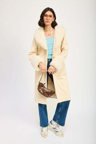 FAUX FUR MID TRENCH COAT - 1985 the VAULT Boutique