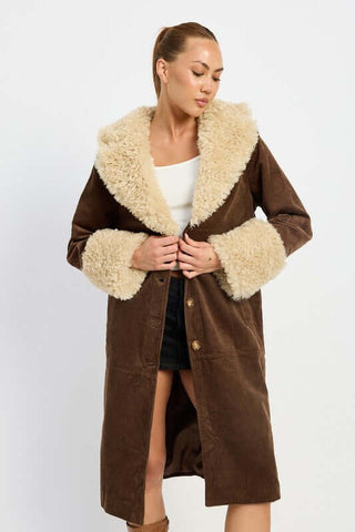 FAUX FUR MID TRENCH COAT - 1985 the VAULT Boutique