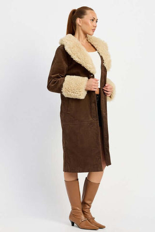 FAUX FUR MID TRENCH COAT - 1985 the VAULT Boutique