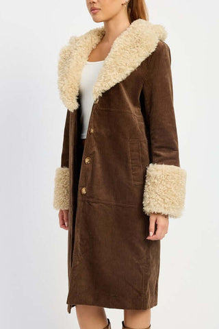 FAUX FUR MID TRENCH COAT - 1985 the VAULT Boutique