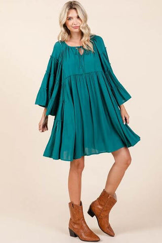 Mittoshop Frill Tie Neck Bell Sleeve Dress - 1985 the VAULT Boutique