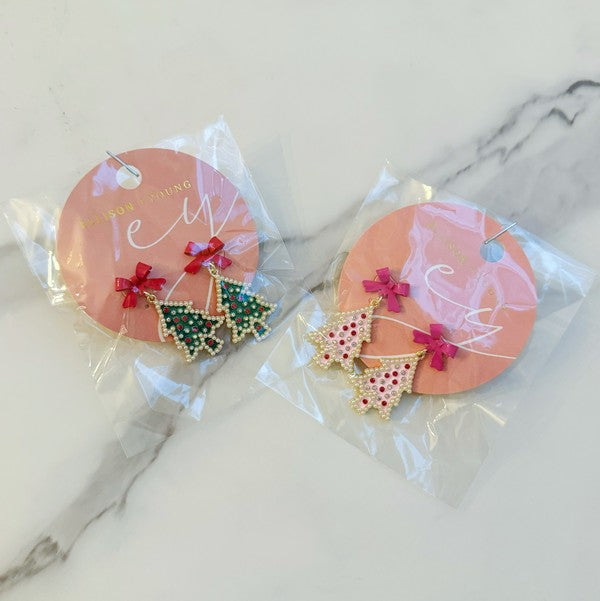 Merry And Bright Bow Tree Earrings - 1985 the VAULT Boutique