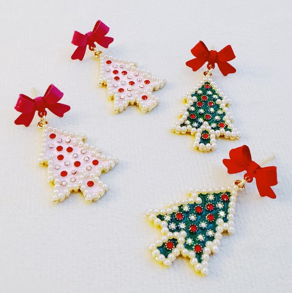 Merry And Bright Bow Tree Earrings - 1985 the VAULT Boutique