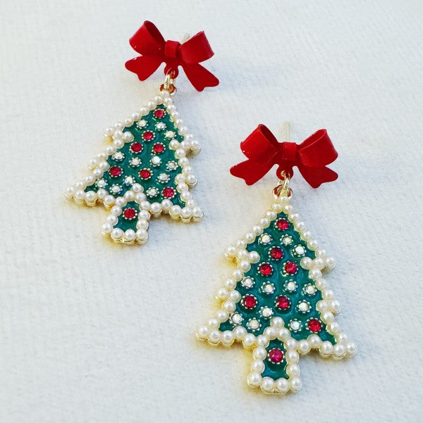 Merry And Bright Bow Tree Earrings - 1985 the VAULT Boutique