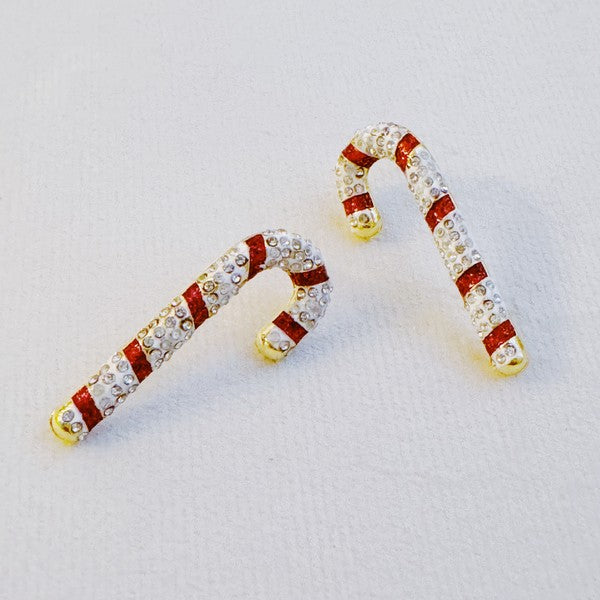 Twinkling Candy Cane Stud Earrings - 1985 the VAULT Boutique