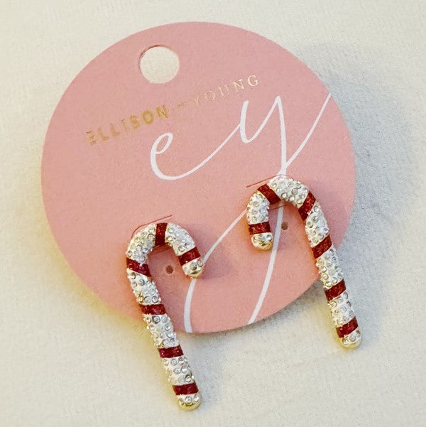 Twinkling Candy Cane Stud Earrings - 1985 the VAULT Boutique