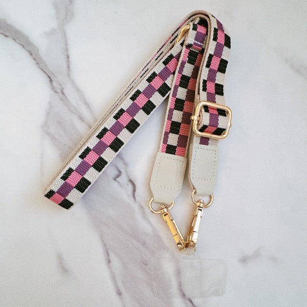 Checkered Crossbody Phone Lanyard - 1985 the VAULT Boutique