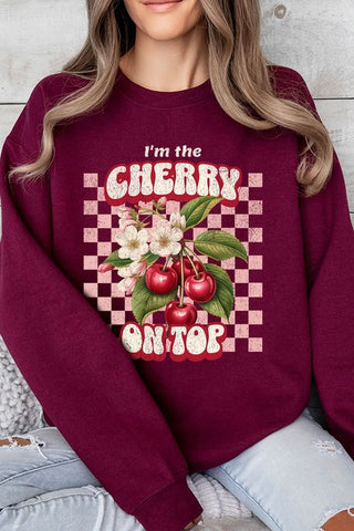 I'm the Cherry on Top Graphic Fleece Sweatshirts - 1985 the VAULT Boutique