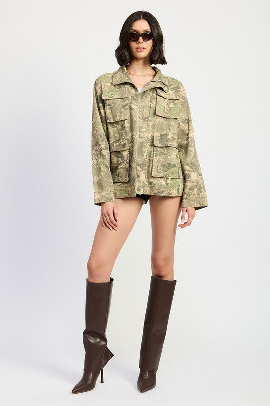 CAMO TWILL JACKET WITH FLAP POCKETS - 1985 the VAULT Boutique