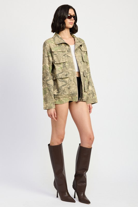 CAMO TWILL JACKET WITH FLAP POCKETS - 1985 the VAULT Boutique