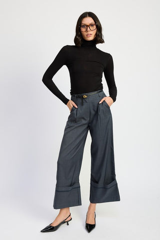 FOLD OVER PLEATED PANTS - 1985 the VAULT Boutique