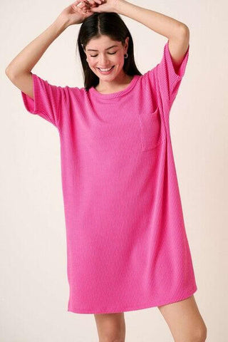 Mittoshop Urban Rib Knit Short Sleeve Tee Dress - 1985 the VAULT Boutique