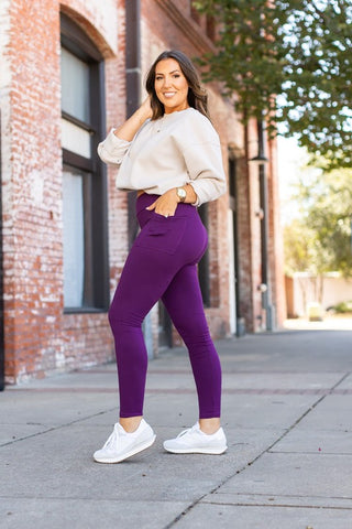 The Kinsley Purple Full Length Leggings - 1985 the VAULT Boutique