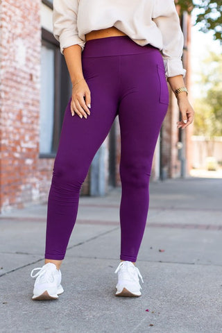 The Kinsley Purple Full Length Leggings - 1985 the VAULT Boutique