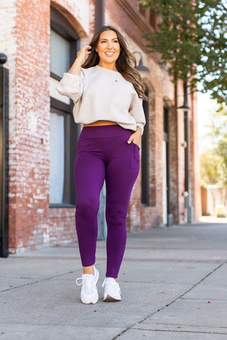 The Kinsley Purple Full Length Leggings - 1985 the VAULT Boutique