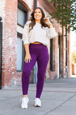 The Kinsley Purple Full Length Leggings - 1985 the VAULT Boutique