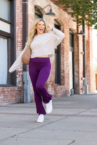 The Reese  Purple Flare Leggings - 1985 the VAULT Boutique