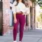 Maroon Full Length Leggings with Pockets - 1985 the VAULT Boutique