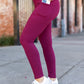 Maroon Full Length Leggings with Pockets - 1985 the VAULT Boutique